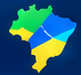 Mapa do Brasil em verde, amarelo e azul
